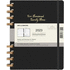 12M kovakantinen kierreselkäinen XL-päiväkalenteri, musta liikelahja logopainatuksella