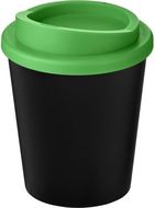 Americano® Espresso Eco 250 ml juomamuki kierrätetystä materiaalista, musta, vihreä liikelahja logopainatuksella