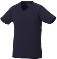 Amery lyhythihainen miesten cool fit t-paita, v-aukko, tummansininen liikelahja logopainatuksella