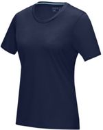Azurite-T-paita, GOTS-sertifioitu luomupuuvilla, lyhythihainen, naisten, tummansininen liikelahja logopainatuksella