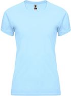 Bahrain naisten lyhythihainen urheilu-t-paita, sininen-taivas liikelahja logopainatuksella