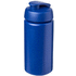 Baseline® Plus grip 500 ml läppäkantinen urheilujuomapullo, sininen liikelahja logopainatuksella
