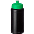 Baseline 500 ml kierrätetty juomapullo, vihreä liikelahja logopainatuksella
