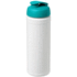 Baseline® Plus 750 ml läppäkantinen urheilujuomapullo, valkoinen, vesi-vihreä liikelahja logopainatuksella