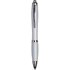 Curvy ballpoint pen with frosted barrel and grip, valkoinen liikelahja logopainatuksella