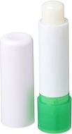 Deale-huulivoidepuikko, valkoinen, vaaleanvihreä liikelahja logopainatuksella
