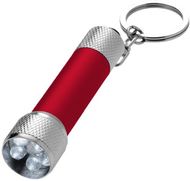 Draco-LED-avainvalo, hopea, punainen liikelahja logopainatuksella