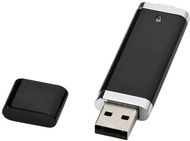 Flat-USB-muistitikku, 4 Gt, musta liikelahja logopainatuksella
