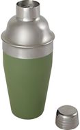 Gaudie kierrätetystä ruostumattomasta teräksestä valmistettu cocktailshaker, vihreä liikelahja logopainatuksella