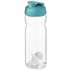 H2O Active® Base 650 ml -shakerpullo, läpikuultava-valkoinen, aqua-blue liikelahja logopainatuksella