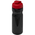H2O Active® Base 650 ml läppäkantinen urheilujuomapullo, musta, punainen liikelahja logopainatuksella