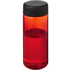 H2O Active® Octave Tritan 600 ml urheilujuomapullo kierrekorkilla, musta, punainen liikelahja logopainatuksella
