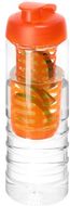 H2O Active® Treble 750 ml pullo, läppäkansi ja uuttaja, läpikuultava-valkoinen, oranssi liikelahja logopainatuksella