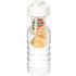 H2O Active® Treble 750 ml pullo, läppäkansi ja uuttaja, valkoinen, läpikuultava-valkoinen liikelahja logopainatuksella