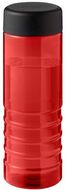 H2O Active® Eco Treble 750 ml:n urheilujuomapullo kierrekannella, musta, punainen liikelahja logopainatuksella
