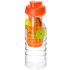H2O Active® Treble 750 ml pullo, läppäkansi ja uuttaja, läpikuultava-valkoinen, oranssi lisäkuva 1