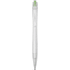 Honua-kuulakärkikynä, kierrätettyä PET-muovia, läpikuultava-valkoinen, vihreä liikelahja logopainatuksella