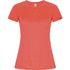 Imola naisten lyhythihainen urheilu-t-paita, neonkoralli liikelahja logopainatuksella