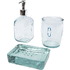 Jabony 3-osainen kylpyhuoneen tarvikesarja, kierrätyslasia, läpikuultava-valkoinen lisäkuva 1