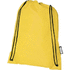 Kiristysnyörillinen Oriole RPET -reppu 5L, keltainen liikelahja logopainatuksella