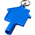 Maximilian talonmuotoinen kierrätetystä materiaalista valmistettu työkaluavain-avaimenperä, sininen liikelahja logopainatuksella