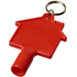 Maximilian-yleisavain avaimenperässä, talonmuotoinen, punainen liikelahja logopainatuksella