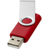 Rotate-basic-USB-muistitikku, 2 Gt, hopea, punainen liikelahja logopainatuksella