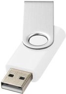 Rotate-basic-USB-muistitikku, 4 Gt, valkoinen, hopea liikelahja logopainatuksella