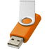 Rotate-basic-USB-muistitikku, 8 GB, hopea, oranssi liikelahja logopainatuksella