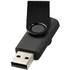 Rotate-metallic-USB-muistitikku, 4 Gt, musta liikelahja logopainatuksella