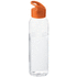 Sky-pullo, läpikuultava-valkoinen, oranssi liikelahja logopainatuksella