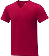 Somoto miesten lyhythihainen v-aukollinen t-paita, punainen liikelahja logopainatuksella