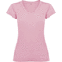 Victoria naisten lyhythihainen t-paita v-kaula-aukolla, vaaleanpunainen liikelahja logopainatuksella