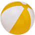 Yksivärinen Bora-rantapallo, valkoinen, keltainen liikelahja logopainatuksella
