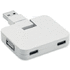 4-porttinen USB-keskitin 20 cm: SQUARE-C, valkoinen liikelahja logopainatuksella