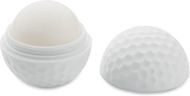Golfpallon muotoinen huulirasva GOLF, valkoinen liikelahja logopainatuksella