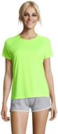 SPORTY Naisten T paita 140g SPORTY WOMEN, neon-keltainen liikelahja logopainatuksella
