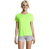 SPORTY Naisten T paita 140g SPORTY WOMEN, neon-keltainen liikelahja logopainatuksella