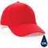 Impact 5-paneelinen lippalakki kierrätetystä puuvillasta, punainen liikelahja logopainatuksella