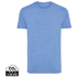 Iqoniq Manuel värjäämätön t-paita kierrätetystä puuvillasta, sininen liikelahja logopainatuksella