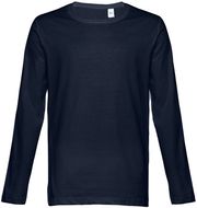 THC BUCHAREST WH. Miesten pitkähihainen paita, tummansininen liikelahja logopainatuksella