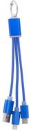 Adapteri Scolt USB charger cable, sininen liikelahja logopainatuksella