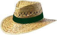 Hattu Vita straw hat, ruskea liikelahja logopainatuksella
