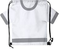 Kiristysnauha reppu Paxer drawstring bag, valkoinen, harmaa liikelahja logopainatuksella