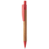 Kuulakynä Boothic bamboo ballpoint pen, luonnollinen, punainen liikelahja logopainatuksella