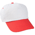 Lippalakki Sport baseball cap, valkoinen, punainen liikelahja logopainatuksella