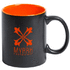 Muki Bafy mug, musta, oranssi liikelahja logopainatuksella