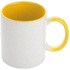 Muki Harnet sublimation mug, valkoinen, keltainen liikelahja logopainatuksella