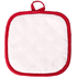 Patakinnas Kalmont oven mitt, valkoinen, punainen liikelahja logopainatuksella