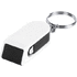 Puhelinteline Satari mobile holder keyring, valkoinen, musta liikelahja logopainatuksella